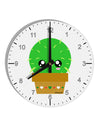 Cute Cactus Design 10 InchRound Wall Clock with Numbers by TooLoud-Wall Clock-TooLoud-White-Davson Sales