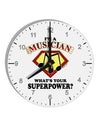 Musician - Superpower 10 InchRound Wall Clock with Numbers-Wall Clock-TooLoud-White-Davson Sales