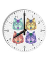 Geometric Wolf Head Pop Art 10 InchRound Wall Clock with Numbers by TooLoud-Wall Clock-TooLoud-White-Davson Sales