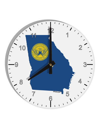 Atlanta Georgia Flag 10 InchRound Wall Clock with Numbers-Wall Clock-TooLoud-White-Davson Sales