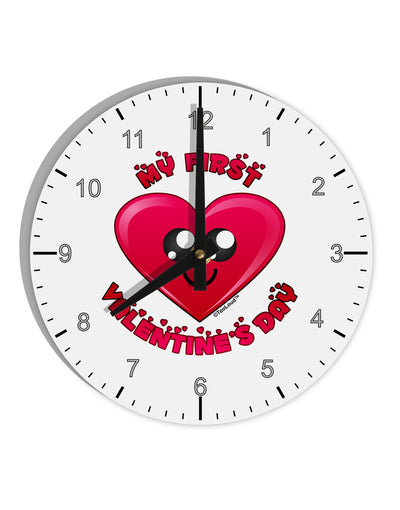 My First Valentine's Day 10 InchRound Wall Clock with Numbers-Wall Clock-TooLoud-White-Davson Sales