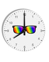 Pride Rainbow Lenses 10 InchRound Wall Clock with Numbers by TooLoud-Wall Clock-TooLoud-White-Davson Sales