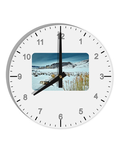 CO Snow Scene 10 InchRound Wall Clock with Numbers-Wall Clock-TooLoud-White-Davson Sales