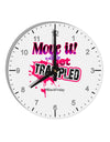 Move It Or Get Trampled 10 InchRound Wall Clock with Numbers-Wall Clock-TooLoud-White-Davson Sales