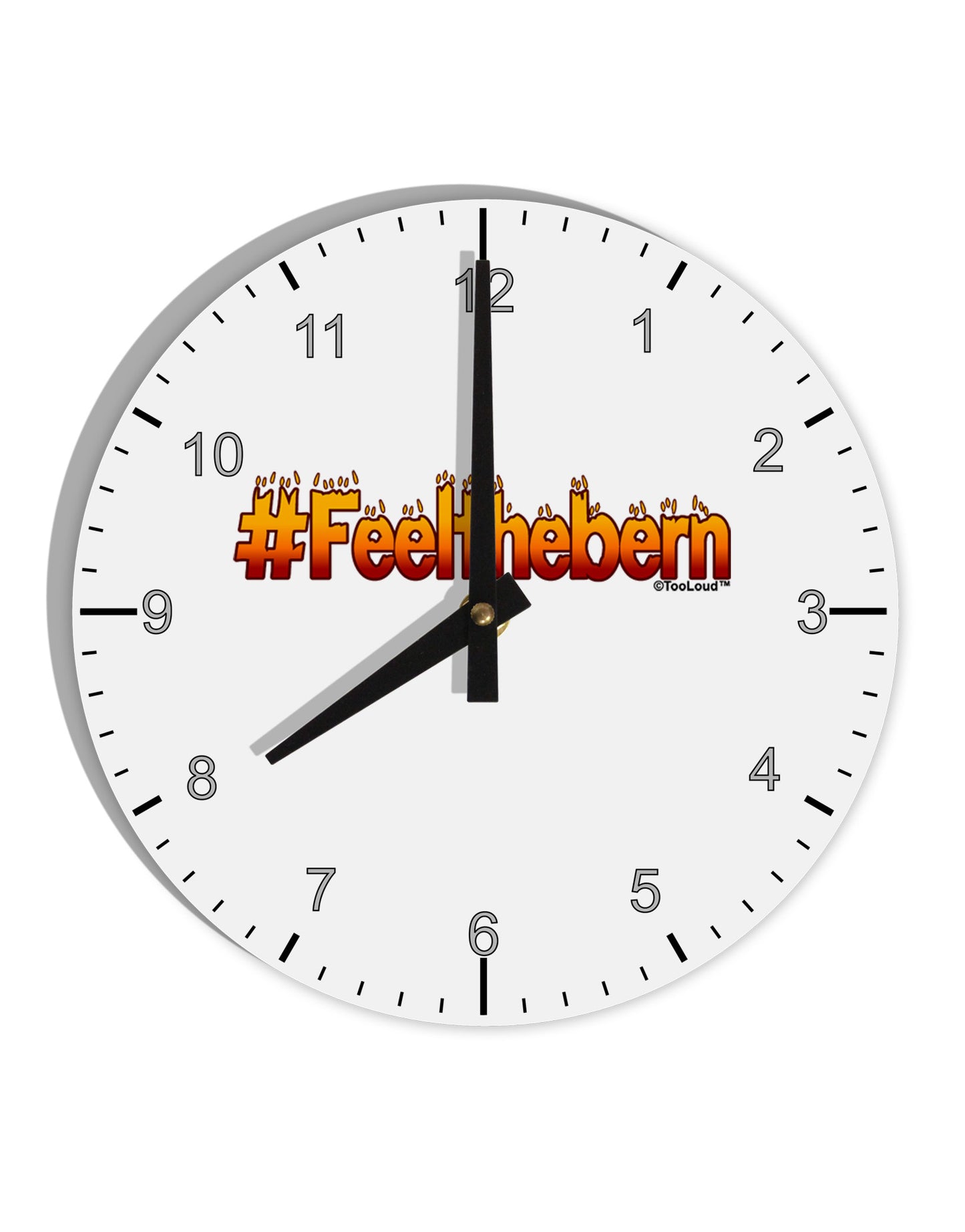 Hashtag Feelthebern 10 InchRound Wall Clock with Numbers-Wall Clock-TooLoud-White-Davson Sales