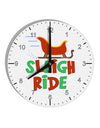 Sleigh Ride Color 10 InchRound Wall Clock with Numbers-Wall Clock-TooLoud-White-Davson Sales