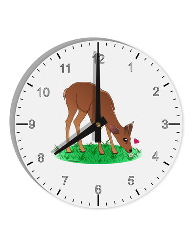 Cute Baby Buck 10 InchRound Wall Clock with Numbers-Wall Clock-TooLoud-White-Davson Sales