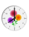 Crystal Dahlias 10 InchRound Wall Clock with Numbers-Wall Clock-TooLoud-White-Davson Sales