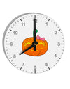 Kyu-T Face Pumpkin 10 InchRound Wall Clock with Numbers by TooLoud-Wall Clock-TooLoud-White-Davson Sales