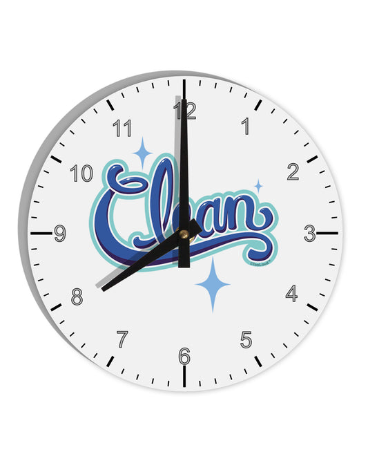Clean Text 10 InchRound Wall Clock with Numbers-Wall Clock-TooLoud-White-Davson Sales