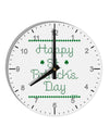 Happy St Patricks Day Clovers 10 InchRound Wall Clock with Numbers-Wall Clock-TooLoud-White-Davson Sales