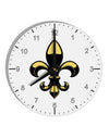 Golden Fleur de Lis 10 InchRound Wall Clock with Numbers-Wall Clock-TooLoud-White-Davson Sales