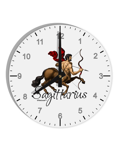 Sagittarius Color Illustration 10 InchRound Wall Clock with Numbers-Wall Clock-TooLoud-White-Davson Sales