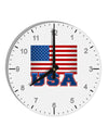 TooLoud USA Flag 10 InchRound Wall Clock with Numbers-Wall Clock-TooLoud-White-Davson Sales