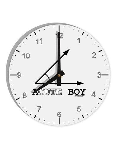 Acute Boy 10 InchRound Wall Clock with Numbers-Wall Clock-TooLoud-White-Davson Sales