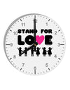 Stand For Love Pink Heart 10 InchRound Wall Clock with Numbers-Wall Clock-TooLoud-White-Davson Sales