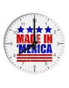 Made in Merica - Stars and Stripes Color Design 10 InchRound Wall Clock with Numbers-Wall Clock-TooLoud-White-Davson Sales