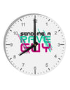 Send Me A Rave Guy 10 InchRound Wall Clock with Numbers-Wall Clock-TooLoud-White-Davson Sales