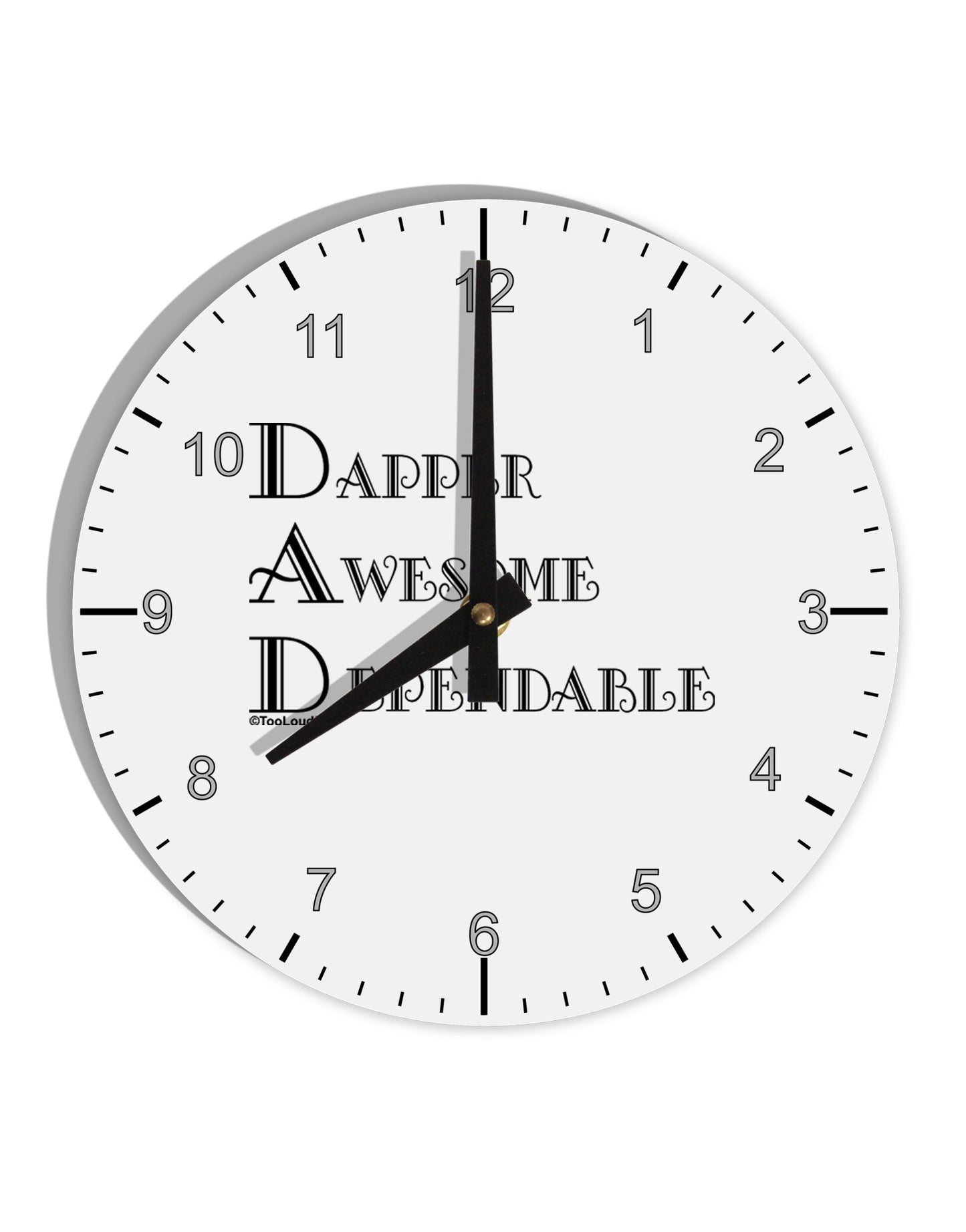 DAD - Acronym 10 InchRound Wall Clock with Numbers by TooLoud-Wall Clock-TooLoud-White-Davson Sales
