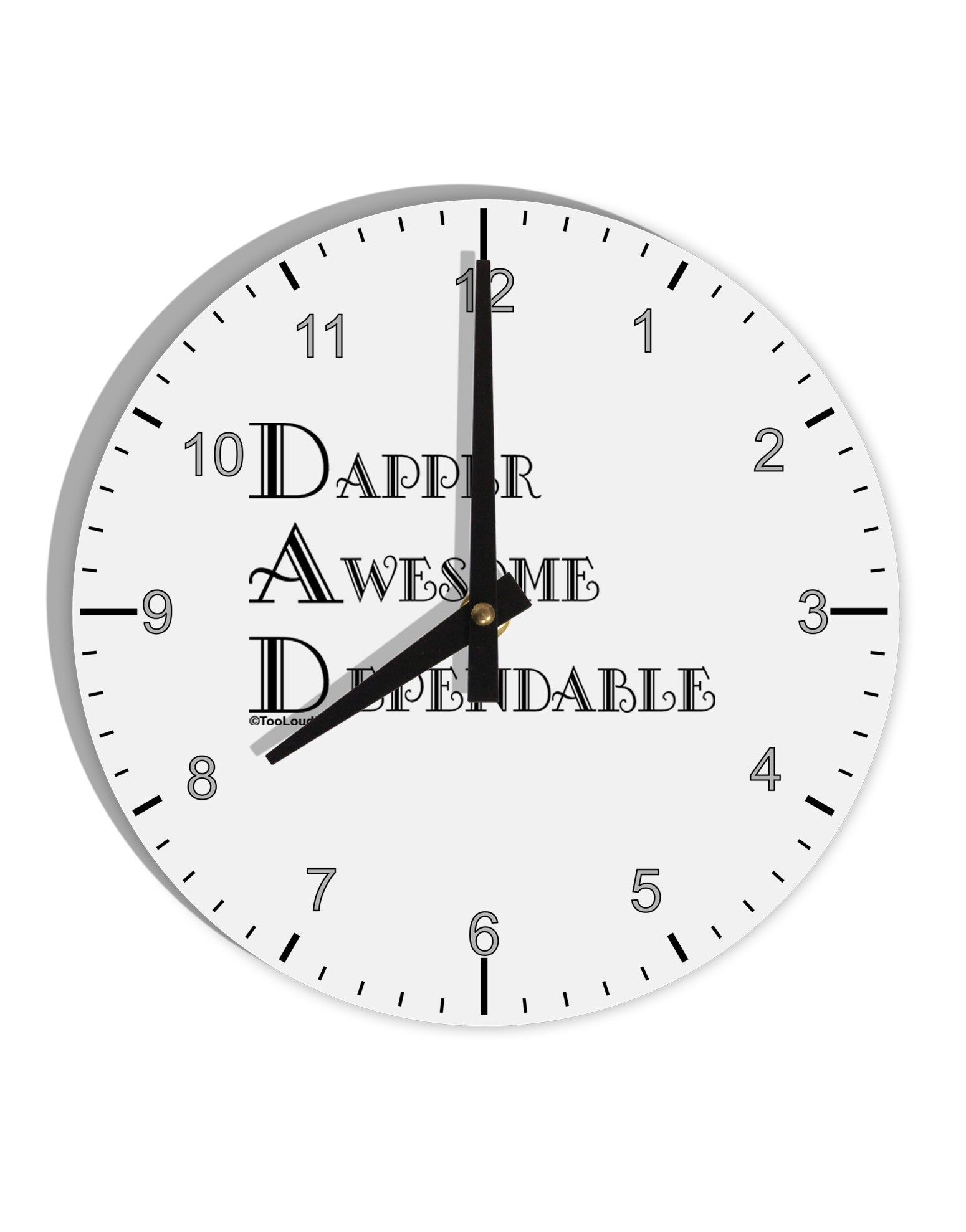 DAD - Acronym 10 InchRound Wall Clock with Numbers by TooLoud-Wall Clock-TooLoud-White-Davson Sales