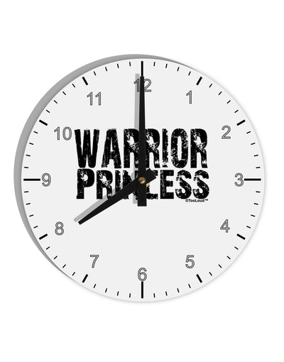 Warrior Princess Black and White 10 InchRound Wall Clock with Numbers-Wall Clock-TooLoud-White-Davson Sales