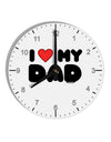 I Heart My Dad 10 InchRound Wall Clock with Numbers by TooLoud-Wall Clock-TooLoud-White-Davson Sales