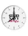 Proud Navy Wife 10 InchRound Wall Clock with Numbers-Wall Clock-TooLoud-White-Davson Sales