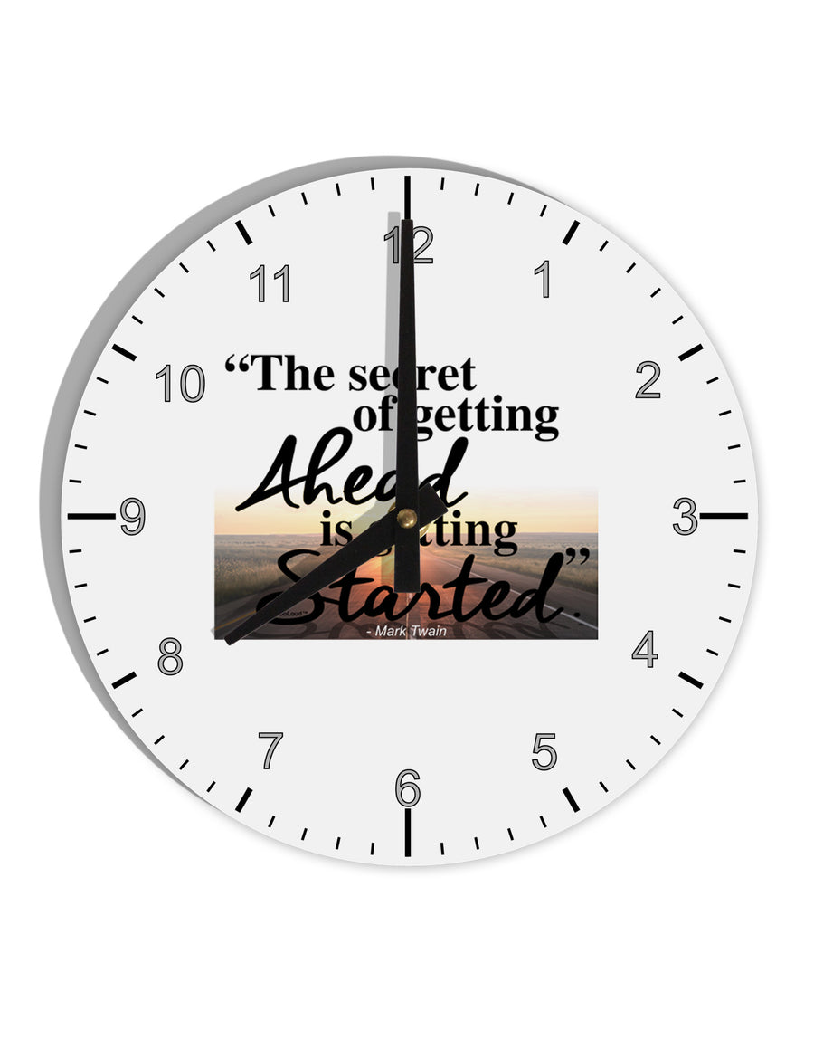 Getting Ahead Mark Twain 10 InchRound Wall Clock with Numbers-Wall Clock-TooLoud-White-Davson Sales