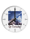 Go Outside Mountain 10 InchRound Wall Clock with Numbers by TooLoud-Wall Clock-TooLoud-White-Davson Sales