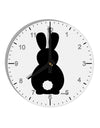 Cute Bunny Silhouette with Tail 10 InchRound Wall Clock with Numbers by TooLoud-Wall Clock-TooLoud-White-Davson Sales