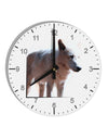 Magnificent Full White Wolf 10 InchRound Wall Clock with Numbers-Wall Clock-TooLoud-White-Davson Sales