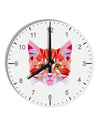 Geometric Kitty Red 10 InchRound Wall Clock with Numbers-Wall Clock-TooLoud-White-Davson Sales