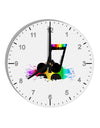 Paint Music Note 10 InchRound Wall Clock with Numbers-Wall Clock-TooLoud-White-Davson Sales