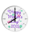 Happy Mother's Day (CURRENT YEAR) 10 InchRound Wall Clock with Numbers by TooLoud-Wall Clock-TooLoud-White-Davson Sales