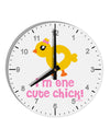 I'm One Cute Chick 10 InchRound Wall Clock with Numbers by TooLoud-Wall Clock-TooLoud-White-Davson Sales