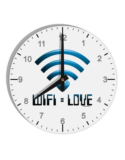 TooLoud Wifi Equals Love 10 InchRound Wall Clock with Numbers-Wall Clock-TooLoud-White-Davson Sales