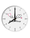 Stethoscope Heartbeat Text 10 InchRound Wall Clock with Numbers-Wall Clock-TooLoud-White-Davson Sales