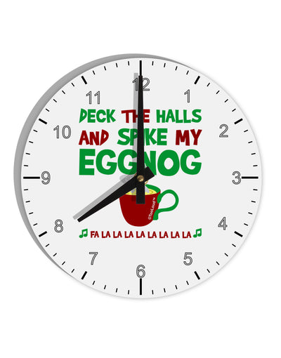 Spike My Eggnog 10 InchRound Wall Clock with Numbers-Wall Clock-TooLoud-White-Davson Sales