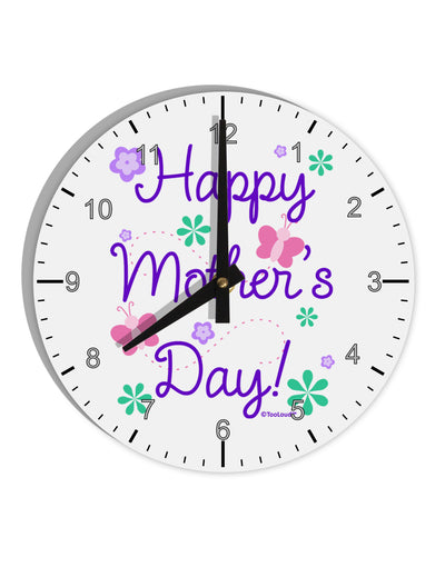 Happy Mother's Day Design 10 InchRound Wall Clock with Numbers by TooLoud-Wall Clock-TooLoud-White-Davson Sales