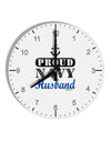 Proud Navy Husband 10 InchRound Wall Clock with Numbers-Wall Clock-TooLoud-White-Davson Sales