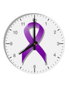 Crohn’s Disease Awareness Ribbon - Purple 10 InchRound Wall Clock with Numbers-Wall Clock-TooLoud-White-Davson Sales