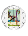Lifeguard Station Watercolor 10 InchRound Wall Clock with Numbers-Wall Clock-TooLoud-White-Davson Sales