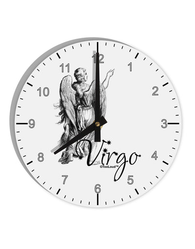 Virgo Illustration 10 InchRound Wall Clock with Numbers-Wall Clock-TooLoud-White-Davson Sales