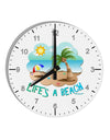 Fun Summer Beach Scene - Life's a Beach 10 InchRound Wall Clock with Numbers by TooLoud-Wall Clock-TooLoud-White-Davson Sales