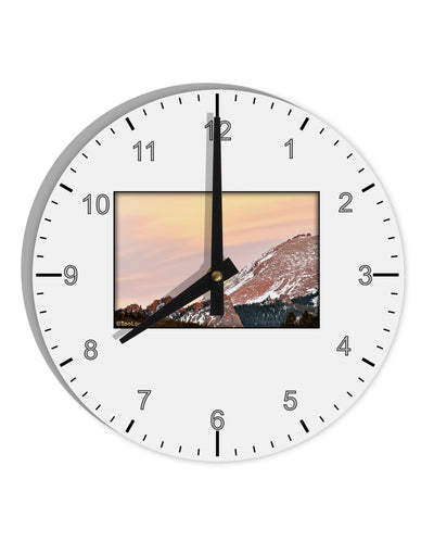 CO Sunset Cliffs 10 InchRound Wall Clock with Numbers-Wall Clock-TooLoud-White-Davson Sales