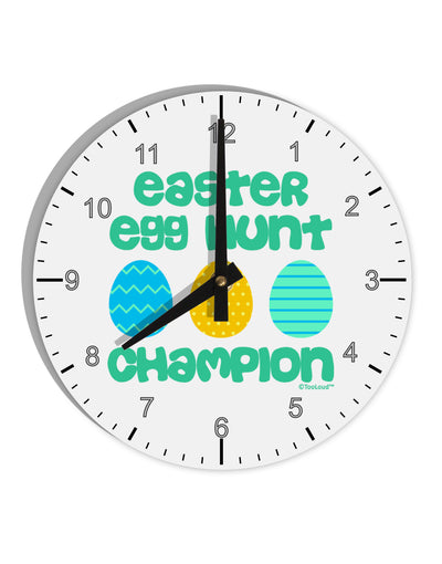 Easter Egg Hunt Champion - Blue and Green 10 InchRound Wall Clock with Numbers by TooLoud-Wall Clock-TooLoud-White-Davson Sales