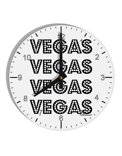 Vegas - Vegas Style Show Lights 10 InchRound Wall Clock with Numbers by TooLoud-Wall Clock-TooLoud-White-Davson Sales