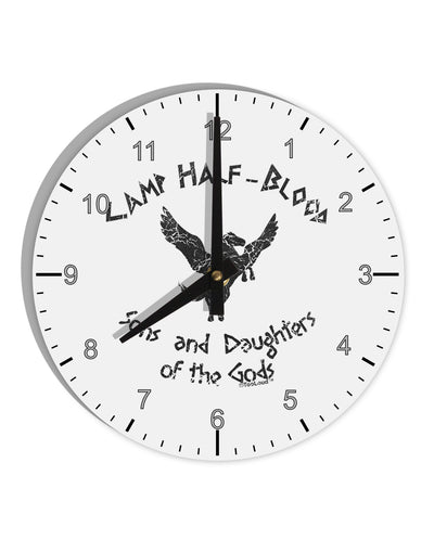 Camp Half-Blood Sons and Daughters 10 InchRound Wall Clock with Numbers-Wall Clock-TooLoud-White-Davson Sales