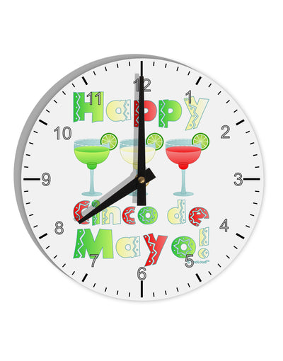Margaritas - Mexican Flag Colors - Happy Cinco de Mayo 10 InchRound Wall Clock with Numbers by TooLoud-Wall Clock-TooLoud-White-Davson Sales