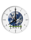 Planet Earth Text 10 InchRound Wall Clock with Numbers by TooLoud-Wall Clock-TooLoud-White-Davson Sales